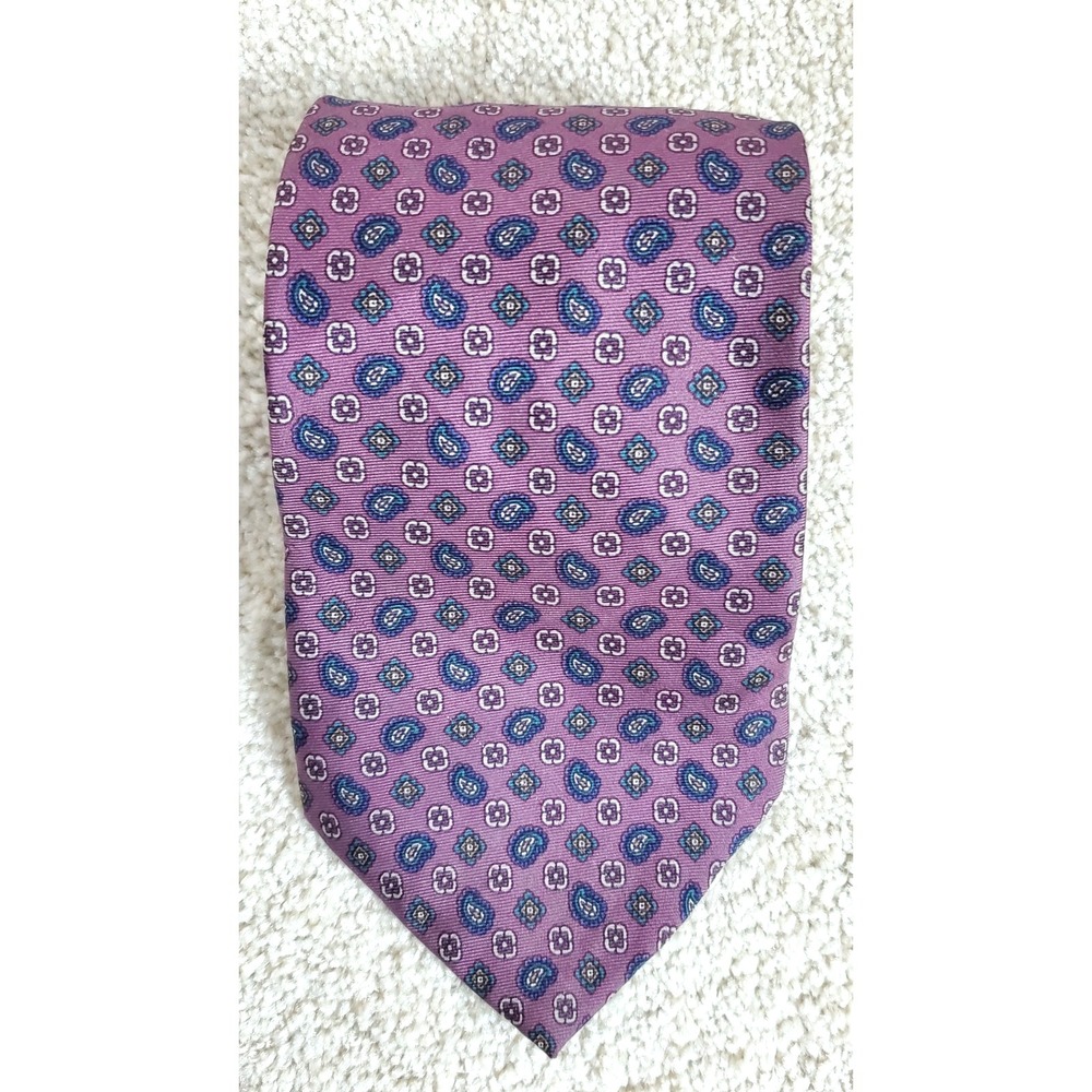 7th AVE Men's Neck Tie‎ Purple Geometric 57"